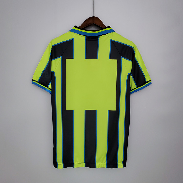 Manchester City 98-99 Away Green Retro Soccer Jersey Football Shirt - Click Image to Close